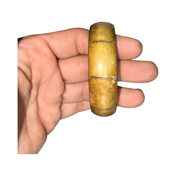 Vintage handmade for  Aziono Wide Bangle Bracelet Brass & Horn serial no - Picture 4 of 16